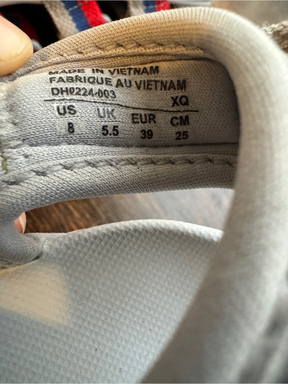 Nike White Platform Sandals with Red, Grey, and Blue Straps - Picture 7 of 7
